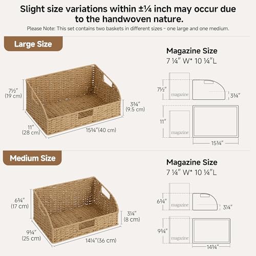 StorageWorks Pantry Basket for Organizing, Wicker Basket for Storage, 2Pack - Image 2