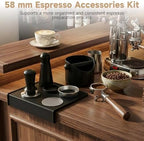 6 Pcs Espresso Accessories Kit 58 mm, Coffee Tamper Set with Puck Screen, Distribution Tool, Dosing Funnel, Knock Box and Mat, Espresso Machine Workflow Tools - Image 4