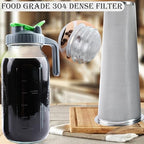 Cold Brew Coffee Maker 64 Oz Mason Jar Iced Tea Pitcher With Strainer 2 Set Half Gallon Glass Pitcher With Spout Lid 2 Quar Water Jug For Fridge Beverage, Sun Tea, Hot Cold Brew, Lemonade, Juice - Image 2