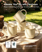 famiware Coffee Mug Set of 6, Star 12 oz Ceramic Mugs Cups Set with Handle - Image 7