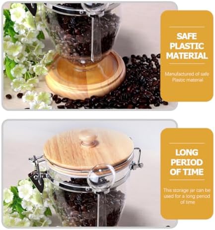Airtight Coffee Canister with Sealing Lid, Portable Oak Handle Jar - Image 3