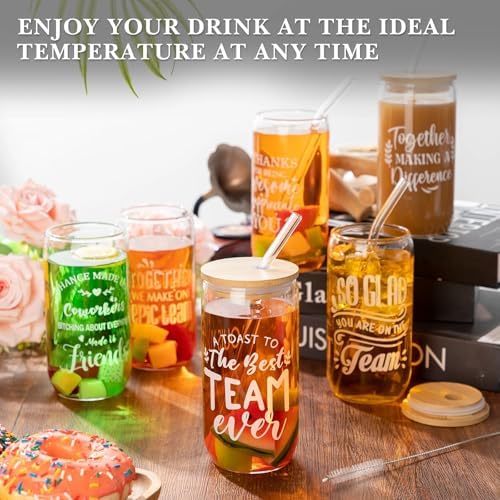 6 Set Employee Appreciation Gifts Glass Cups, Inspirational Style - Image 5