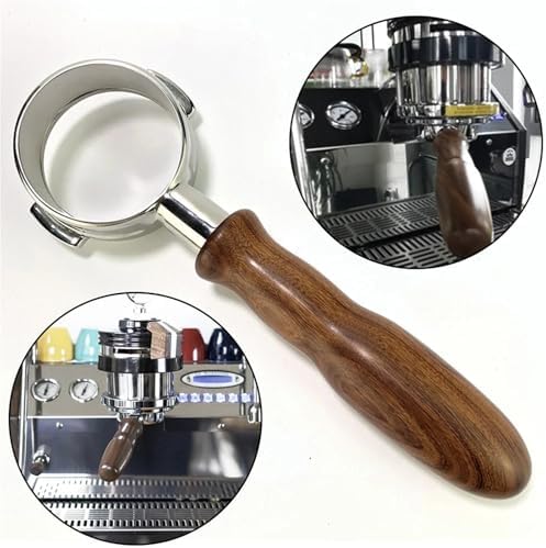 51/54 / 58mm Coffee Bottomless Portafilter,Compatible For LaMarzocco, E61 For INEA MINI GS3 LINEA CLASSIC FB70 FB80 GB5 Wood Handle Replacement(54mm) - Image 4