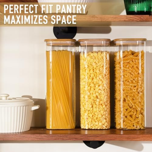 D2scrma 71oz/2.2Qt Square Glass Storage Containers with Lids 3-Pack - Image 5