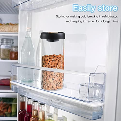Gute Borosilicate Glass Kitchen Storage Jars, Coffee Canisters with Airtight Lid Seal, Food Storage Containers - Perfect for Coffee Beans, Tea, Sugar, Candy, Spices, Rice (1800ml/60 Ounces) - Image 7