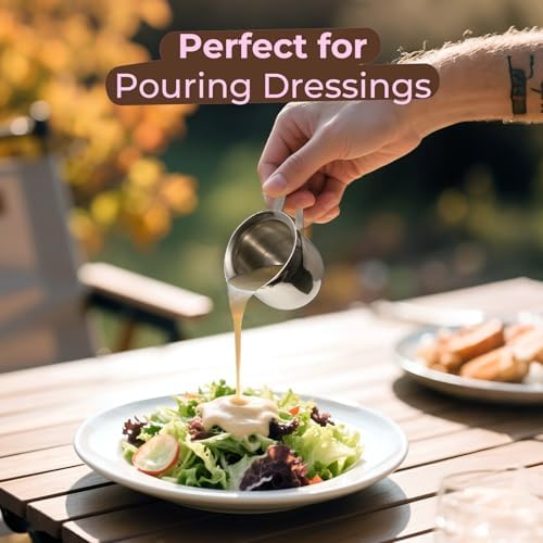 Fit Meal Prep [12 Pack] 3 oz Creamer Pitcher - Stainless Steel Bell Creamers, Mini Cup Container for Serving Milk, Coffee Cream, Salad Dressing, Maple Syrup, Espresso Machine for Restaurant, Cafes - Image 5