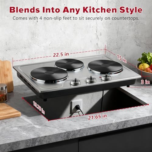 CUSIMAX Electric Hot Plate for Cooking,1800W,Cast Iron - Image 6