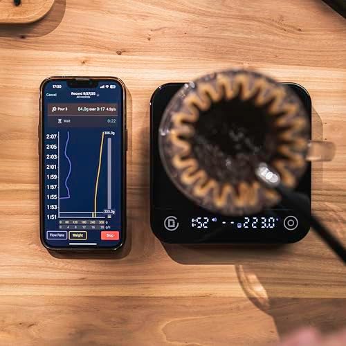 Microbalance Ti Coffee Scale with Timer, 3000g/0.1g Digital Espresso Scale with Flow Rate, Bluetooth App Connected for Pour Over and AeroPress with Auto-Start, USB-C Rechargeable - Image 2