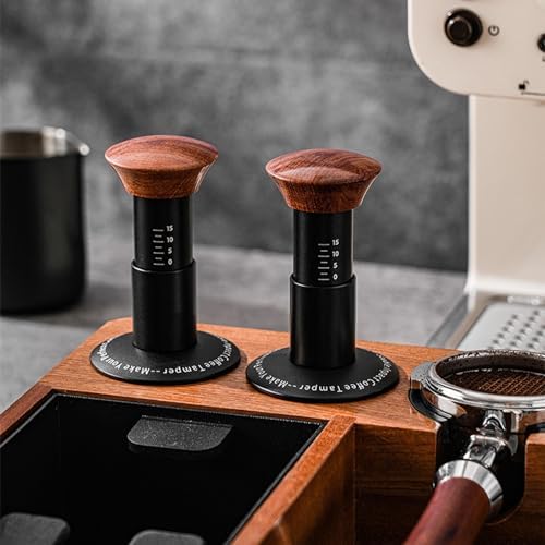 53mm Spring Loaded Coffee Tamper with Wood Handle and Waffle Base, Calibrated Espresso Tamper for Portafilter (53mm) - Image 6