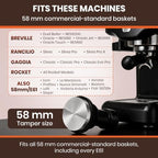 Espresso Tamper 58mm – Fits Breville Dual Boiler, Oracle & E61 Portafilter – Compatible With Rocket, Gaggia Classic, Rancilio Silvia – Spring Loaded Calibrated Self Leveling Coffee Tamper Tool - Image 3