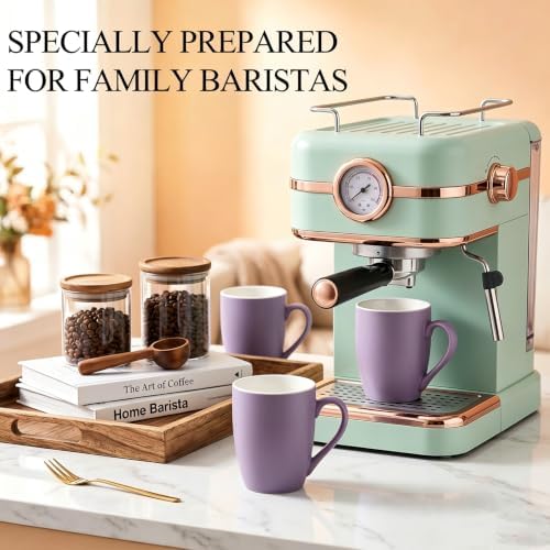Coffee Mugs Set of 6, 12oz Purple Ceramic Coffee Mugs Cups with Handle - Image 5