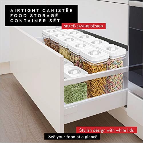 DWËLLZA KITCHEN Airtight Food Storage Containers for Pantry With White Lids 1L - 6 Pack - Clear Plastic Air Tight Kitchen Containers Pantry Organization and Storage BPA-Free Keeps Food Fresh & Dry - Image 6
