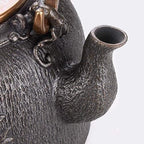 KYUSAR Japanese Cast Iron Teapot Chinese Teapot 1.8L Cast Iron Tea Pots Teapot Craft Old Iron Pot Manual Iron Inside and Outside No Coating Tetsubin Tea Pot - Image 3