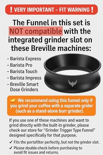 Breville Bambino Accessories Set 54mm Magnetic Dosing Funnel, Puck Screen,Bottomless Portafilter, 30LB Tamper, Leveling Tool, and WDT – Complete Barista Set - Image 4