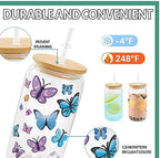 Joyclub Sublimation Glass Cups 8 Pack 16 oz Clear with Bamboo Lids - Image 5