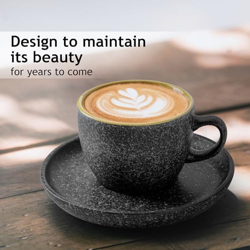 MIAMIO – Cappuccino Cup Set (6.4 oz), Ceramic Coffee Mugs - Las Palmitas - Image 2