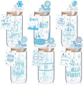 Vesici 6 Set Christmas Glasses Cups 16 oz Winter Drink Cup with Lid Straw and Stopper Can Shaped Beer Tumbler Xmas Appreciation Gifts with Cards and Bow for Women Birthday Party Favor(Wonderland) by Vesici