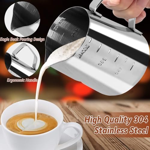 53mm Coffee Espresso Tamper Set, 22PCS Espresso Machine Accessories with Espresso Tamper, WDT Tool, Coffee Stirrer, Frothing Pitcher, Latte Art Pen, Tamper Mat, Coffee Stencils for Espresso Machine - Image 5