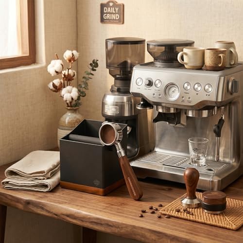 Espresso Portafilter | 54mm Bottomless Portafilter with 3 Ear and Walnut Handle | Fits 54mm Breville Bambino/Barista/Infuser BES450, BES500, BES880, BES810BSS, BES860XL, BES870XL, BES878 - Image 6