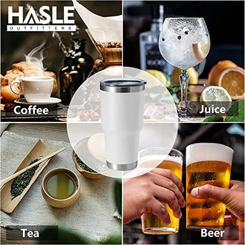 HASLE OUTFITTERS 30oz Stainless Steel Tumbler, Double Wall Vacuum Insulated Travel Mug Tumbler, Durable Insulated Coffee Mug, Gift Box Set (White, 12) - Image 5