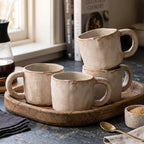 Rtteri Set of 4 Vintage Pottery Coffee Mugs, 8.5 oz Handmade Stoneware Cups - Image 2