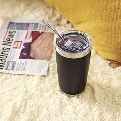 COMOOO 20oz Tumbler with Straw Stainless Steel Insulated Coffee Tumbler Cups Double Wall Vacuum Travel Coffee Mug with Splash Proof Sliding Lid for Hot Cold Drinks (Mix Color,4 Pack) - Image 6