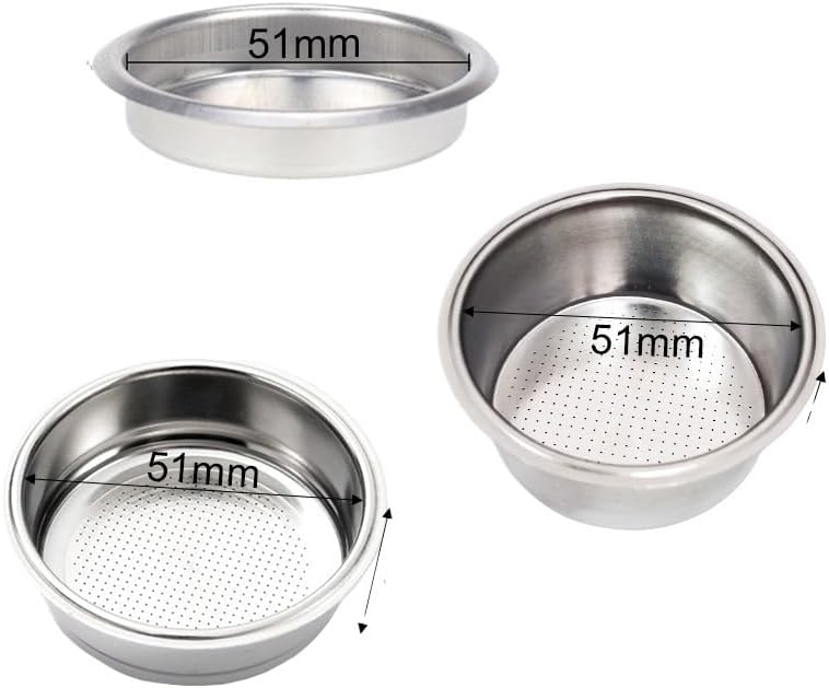 51mm Stainless Steel Coffee Filter Basket 1/2/4 Cup Espresso Strainer Puck Screen - Image 2