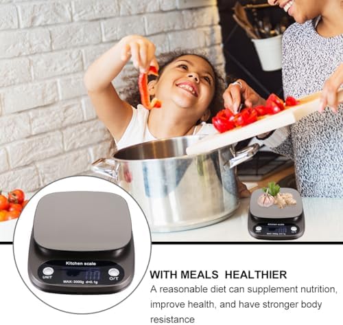 Digital Kitchen Scale Stainless Steel 3kg/0.1g Precision Food Scale Rechargeable with LCD Display for Baking and Cooking Use - Image 7