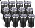 VEGOND 20oz Tumbler Stainless Steel Tumbler Cup with Lid And Straw Vacuum Insulated Double Wall Travel Coffee Mug(Black 12 Pack) by VEGOND