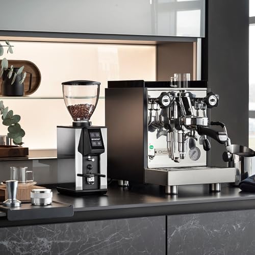 MACAP LEO 55 Touch Burr Coffee Grinder, Chrome – 55mm Flat Burrs, Compact & Quiet, Stepless Micrometric Adjustment, Precision Grinding, Home Espresso Machine Compatible, Touch Screen - Image 6