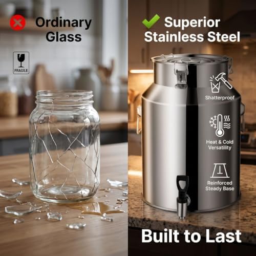 Water Dispenser with Spigot, Airtight Stainless Steel Milk Can - Image 6