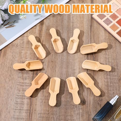 100 Pack Mini Wooden Spoons for Jars, Small Bath-Salt Scoops Mini Scooper Wooden Candy Spoon Washing Powder for Sugar Scrubs, Bath-Salts, Cooking - Image 6