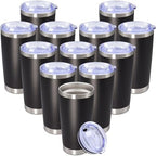 20 oz Tumbler Insulated Tumblers Stainless Steel Coffee Mug,Black 12PCS by Providethebestproducts