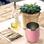 HASLE OUTFITTERS 12oz Wine Tumbler with Lid Stemless Wine Glasses Double Wall Vacuum Travel Mugs stainless steel Coffee Cup for Cold & Hot Drinks Wine Coffee Cocktails Beer 12 Pack Pink - Image 6