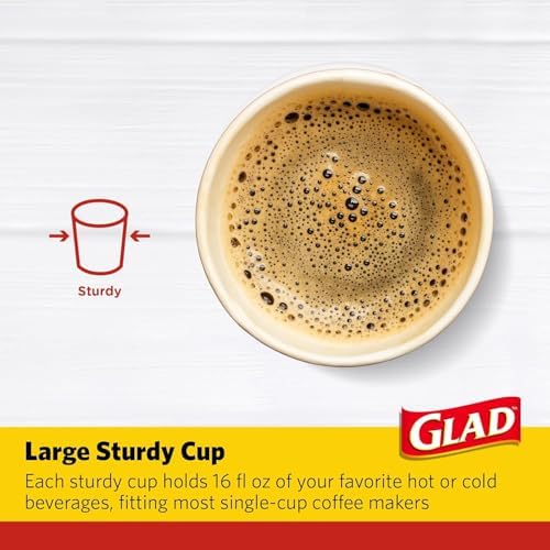 Glad Disposable Coffee Cups with Lids, Java Mocha, 16 Oz, 50 Count, 2-Pack - Image 3