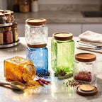 Gerrii Sunflower Square 5 Pcs Glass Container, Multicolor - Image 4