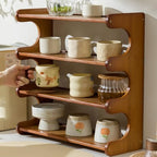 4-Tier Wooden Mug Display Holder, Mug Holder for Countertop Coffee Cup Holder Coffee Mug Organizer Mug Rack for Coffee Bar Organizer Mug Shelf for Cabinet for Kitchen, Home,Black - Image 6
