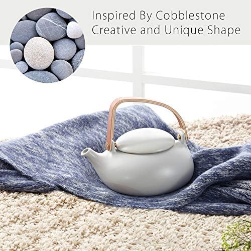ZENS Ceramic Teapot with Infuser, 27oz Japanese Loose Leaf Tea Teapot - Image 2