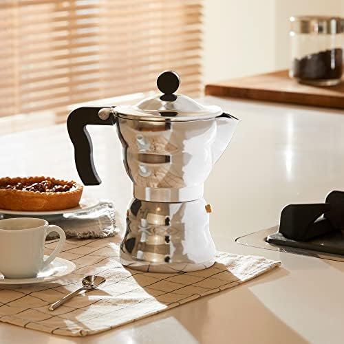 Alessi AAM33/6 - Design Espresso Coffee Maker, Aluminum and Thermoplastic Resin, 6 Cups, Black Handle - Image 5
