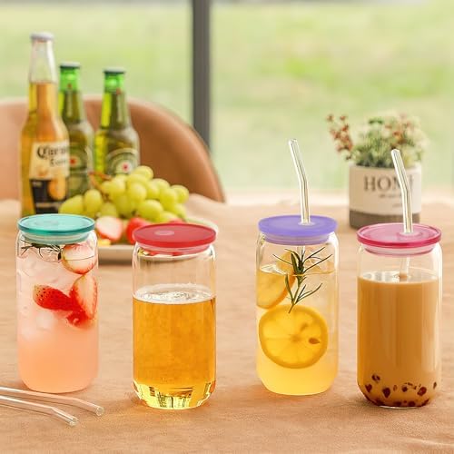 36-Pack Colorful Acrylic Cup Lids with Straw Hole - Spill-Proof Reusable Covers for 16oz Glasses & Tumblers - Perfect for Iced Coffee, Beer, Beverages - Image 6
