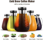 YMMIND Cold Brew Iced Coffee Maker 51oz, Brewed Coffee Pot with Removable Double Mesh 304 Stainless Steel Filter, BPA-Free Cold Brew Pitcher Glass Container, Tea Maker - Image 2