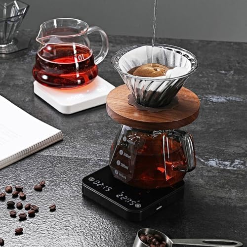 Pour-Over Coffee Intelligent Electronic Scale Mini Precision Weighing Multi-Function Timing Kitchen Scale Food, 1, white - Image 4
