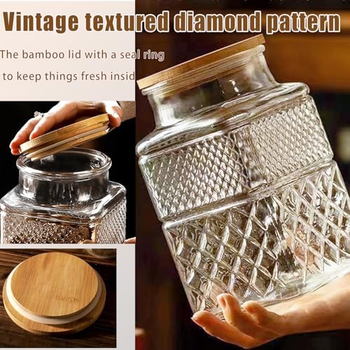 60oz Coffee and Sugar Container Set of 2 Glass Jar with Airtight Lid - Image 3