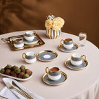 KARACA Suadiye 12 Piece Turkish Coffee Cup Set for 6, 90ml by Karaca