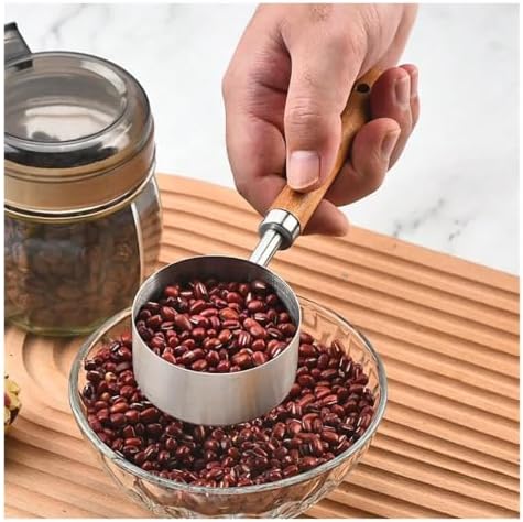 Wooden Handle Stainless Steel Measuring Cup & Spoon - Image 4