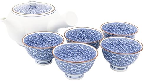 Hasamiyaki 86359 Mido Kiln Teapot Teaware Set (Comes with Gift Box), Aomi Habashi by Unknown