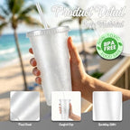 24 Pcs White Tumblers with Straw & Lid - 24oz Coffee Cups - Image 3