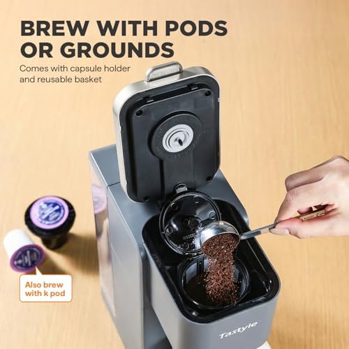Tastyle Single Serve Coffee Maker for K Cups and Grounds with 3 Brew Styles - Image 4