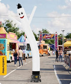 LookOurWay Air Dancers Inflatable Tube Man Attachment - 10 Feet Tall Wacky Waving Inflatable Dancing Tube Guy for Business Promotion - Blower Not Included - White - Image 6