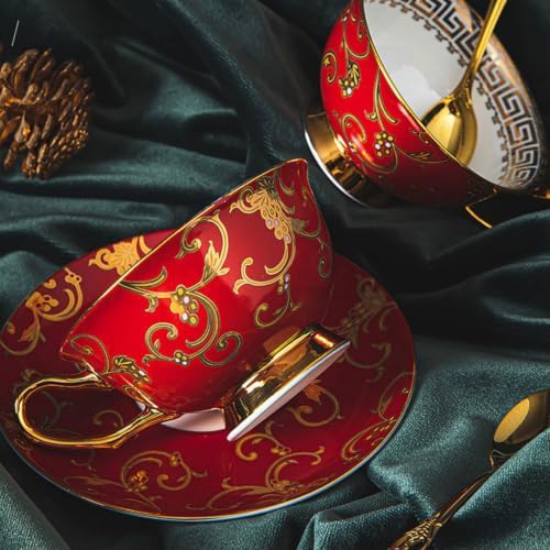 bone china tea set tea cups british tea set for adults porcelain tea cups coffee cups set of 2 exquisite packaging - Image 5